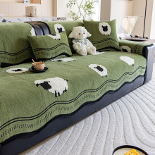 时尚印花雪尼尔沙发垫2025新款高级感防滑皮沙发坐垫四季通用盖布