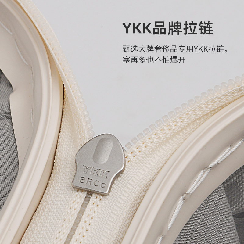 Vali nhựa PC 24 inch họa tiết mây thời trang, bánh xe đa năng, khóa mật khẩu — Hành lý PC cao cấp màu be kem 24 inch