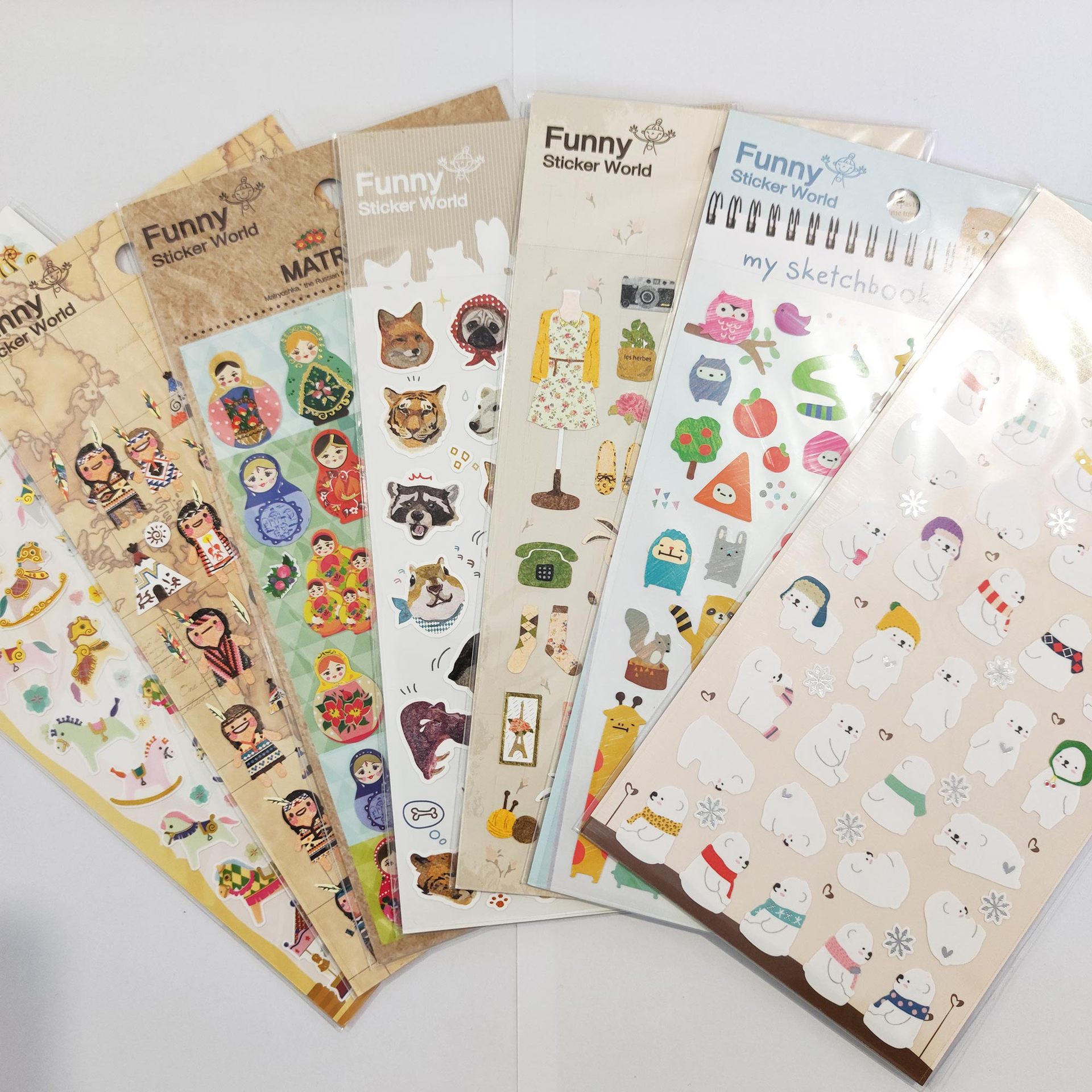 跨境特价韩国FUNNY平面合集童话美食女孩天气手手机装饰账贴纸