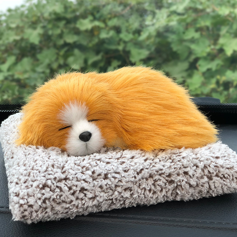 Decoraciones de automóviles adornos adorables accesorios de automóviles en línea nuevos animales de dibujos animados de perros simulados