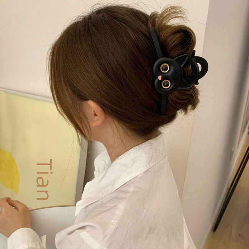 Süße Haarspange mit Katzen-Scheibe, Damen-Haarspange, Design-Sinn für den Hinterkopf, Hai-Clip, große Internet-Berühmtheit, Haarspange im gleichen Stil, Kopfbedeckung_voghion.com