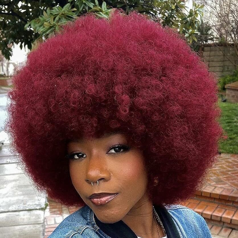 Synthetic wig Small curled wig women explosive head short curly hair fluffy synthetic fiber headband for women_voghion.com
