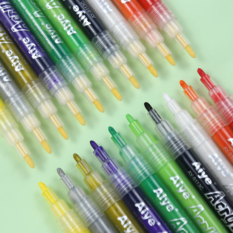 12-color 24-color acrylic marker set mark pen art painting DIY ceramic tire touch-up marker pen