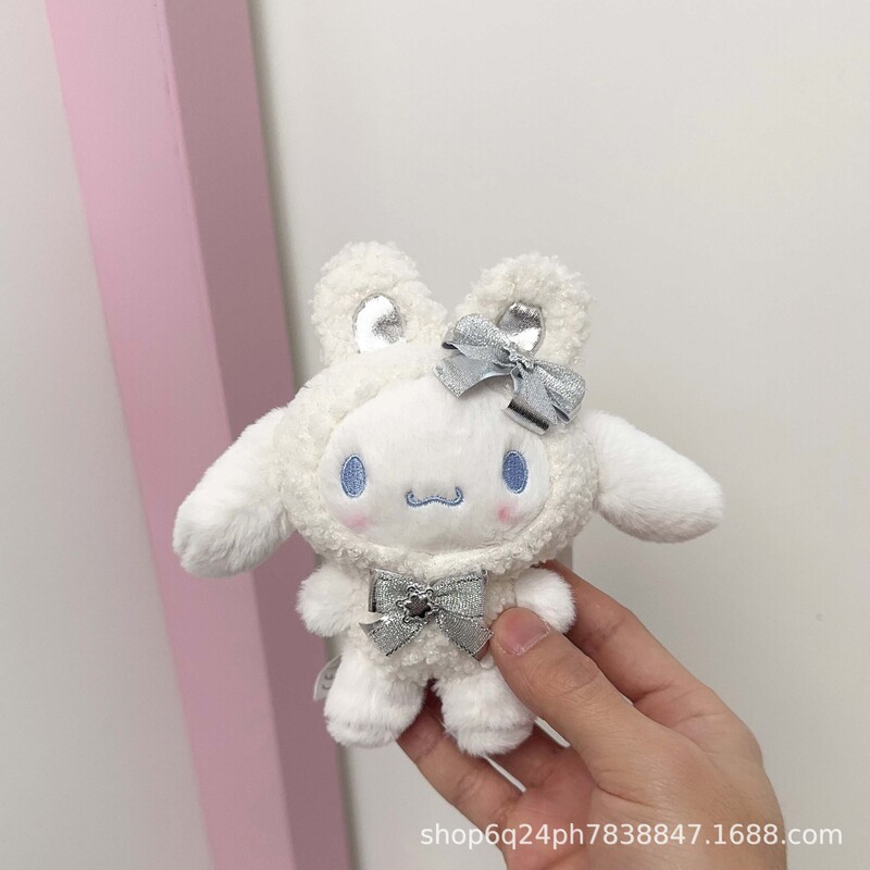 かわいい日系サンリオ雪兎冬銀白Kitty美楽ティ玉桂犬ぬいぐるみストラップ|undefined