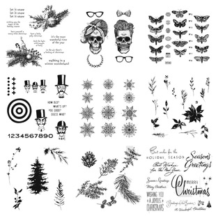 Amazon Cross-Border E-Commerce Best-Selling Halloween Skull Transparent Seal Handbook DIY Decoration Material 2025 New Style