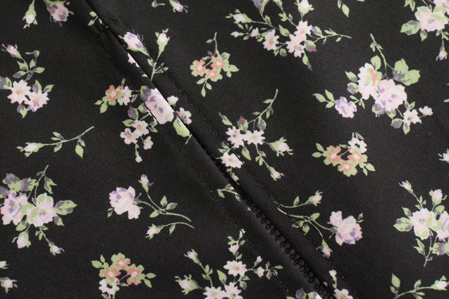 Side Slit Waist-Slimming Short-Sleeved Floral Dress NSAM114801