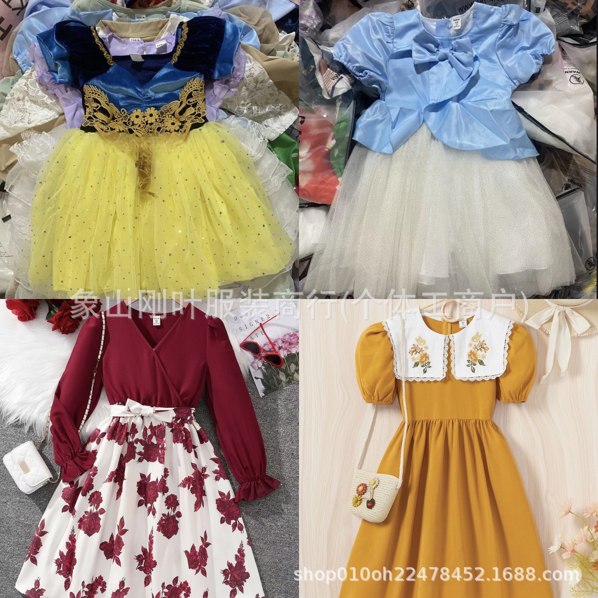 Shein children's dresses, Korean style, fashionable princess dresses, cute mesh skirts, first-hand wholesale source.