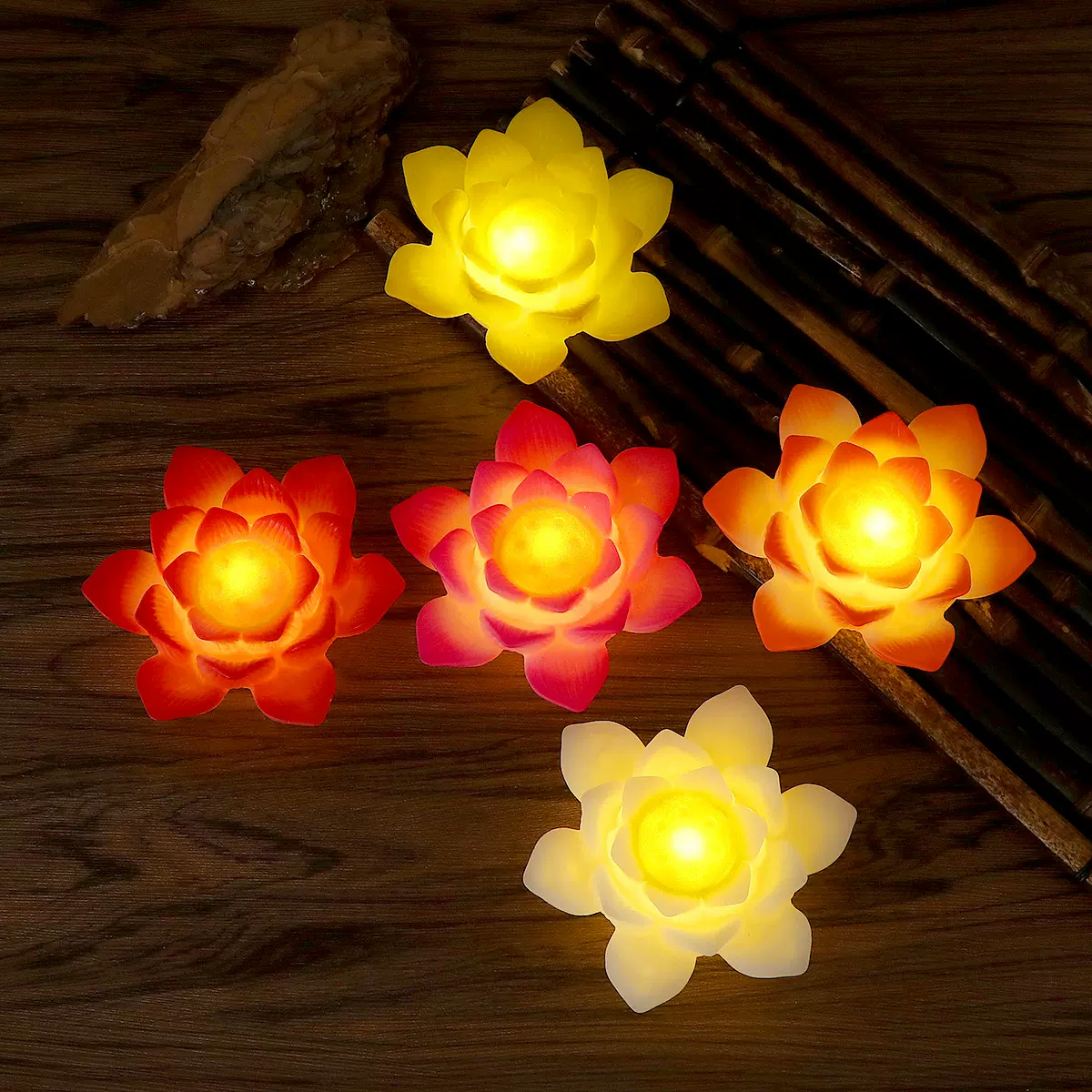 led电子蜡烛莲花灯家用供佛灯烛台摆件仿真长明灯寺庙电子酥油灯