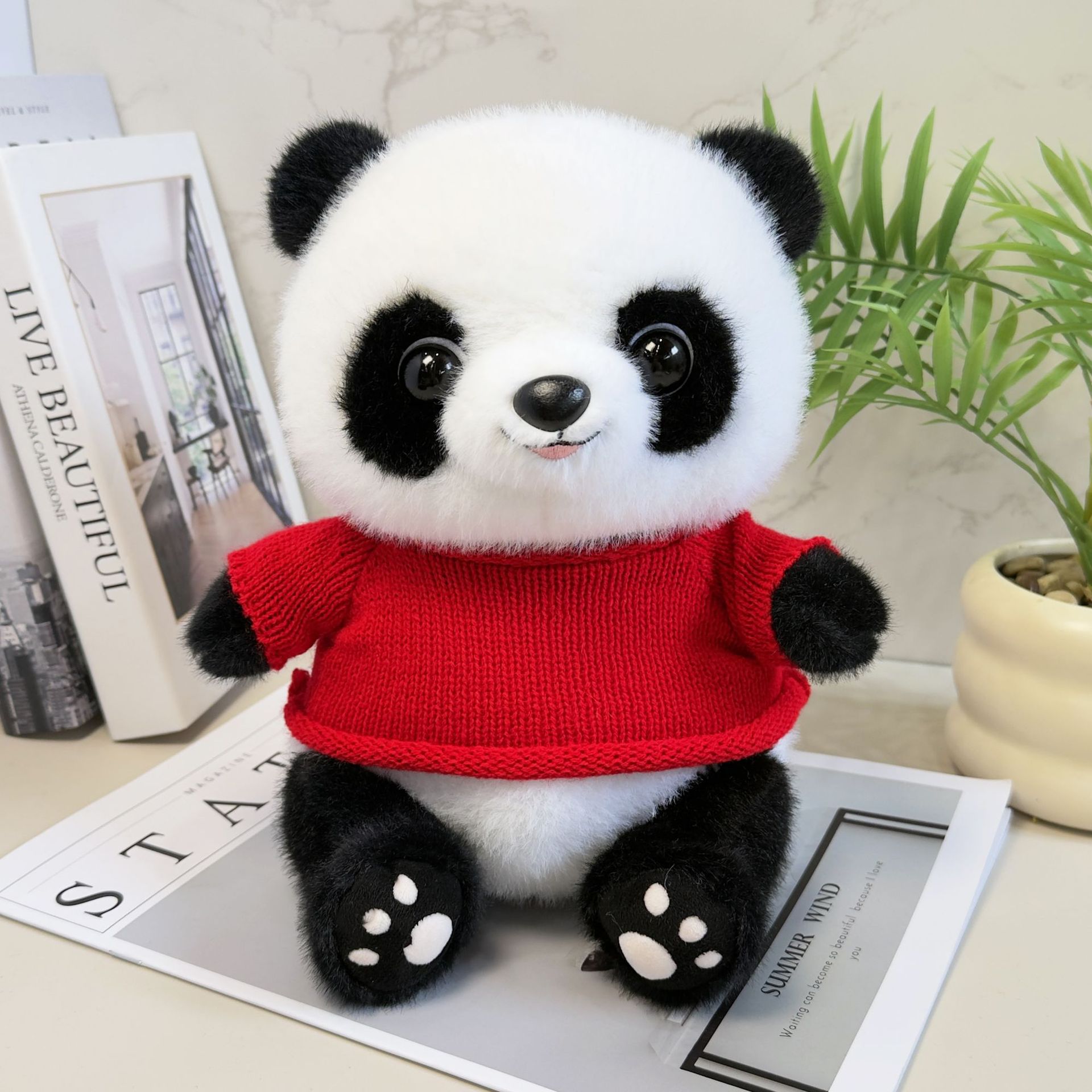 Cute tesoro nacional panda muñeca muñeca de peluche muñeca panda muñeca Chengdu logotipo de la empresa de impresión de recuerdos