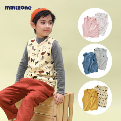 minizone兒童外套春秋男女童棉背心馬甲兩件套裝2-5-7歲背心開衫