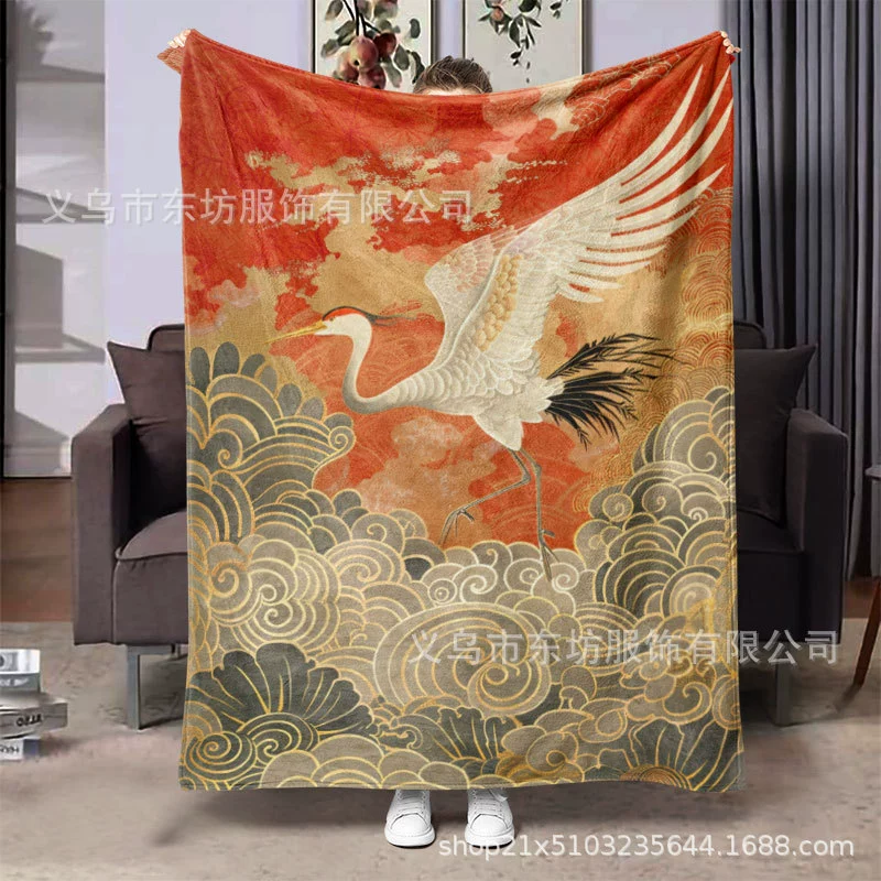 Современный ретро простой сказочный журавль креативное теплое одеяло подходит для подарков