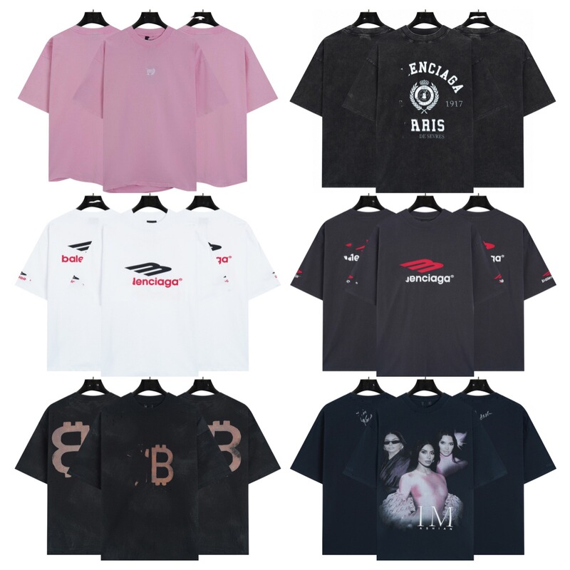 2025 cross-border fashion brand high version of the new large m letter embroidery printed loose T-shirt short sleeve a wholesale