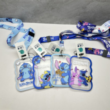 外贸史迪仔透明学生卡套星际宝贝史迪奇儿童带挂绳公交卡证件饭卡