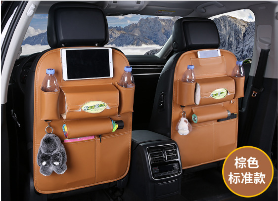 Suministros de coche asiento trasero bolsa de almacenamiento multifunción coche respaldo mesa de comedor de almacenamiento de suministros de decoración interior del coche