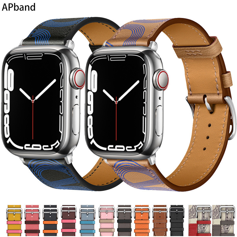 Suitable for Apple S11 Watch S 3 4 5 Apple Watch S6 7Pu Leather Strap Wristband