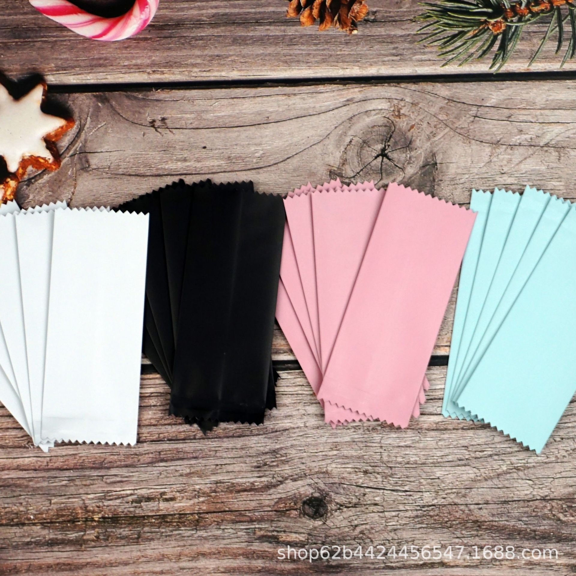 厂家直供粉黑蓝白四色可手写文字三层复合铝箔糖果包装袋100/件