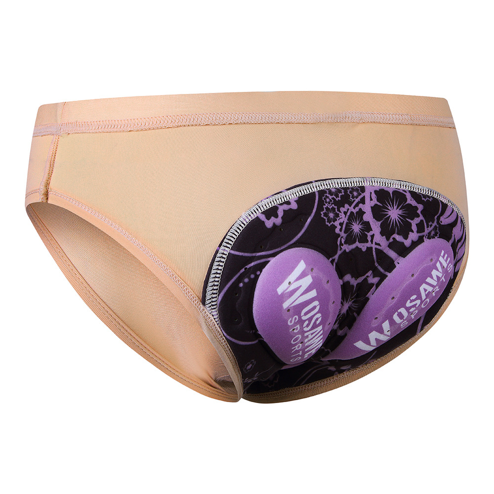 WOSAWE suministro transfronterizo de ropa interior deportiva de Ciclismo de mujer 3D engrosada cojín de silicona triángulo ropa interior ligera de secado rápido