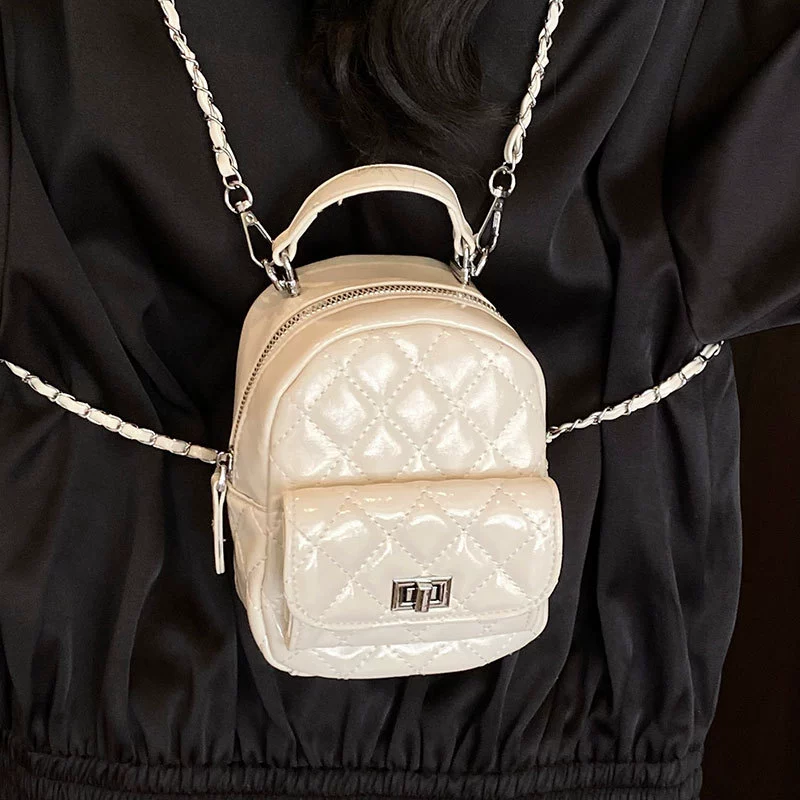 Маленький рюкзак-ручная сумка, универсальная цепочка, в стиле Chanel, сумка на цепочке, качественный стиль