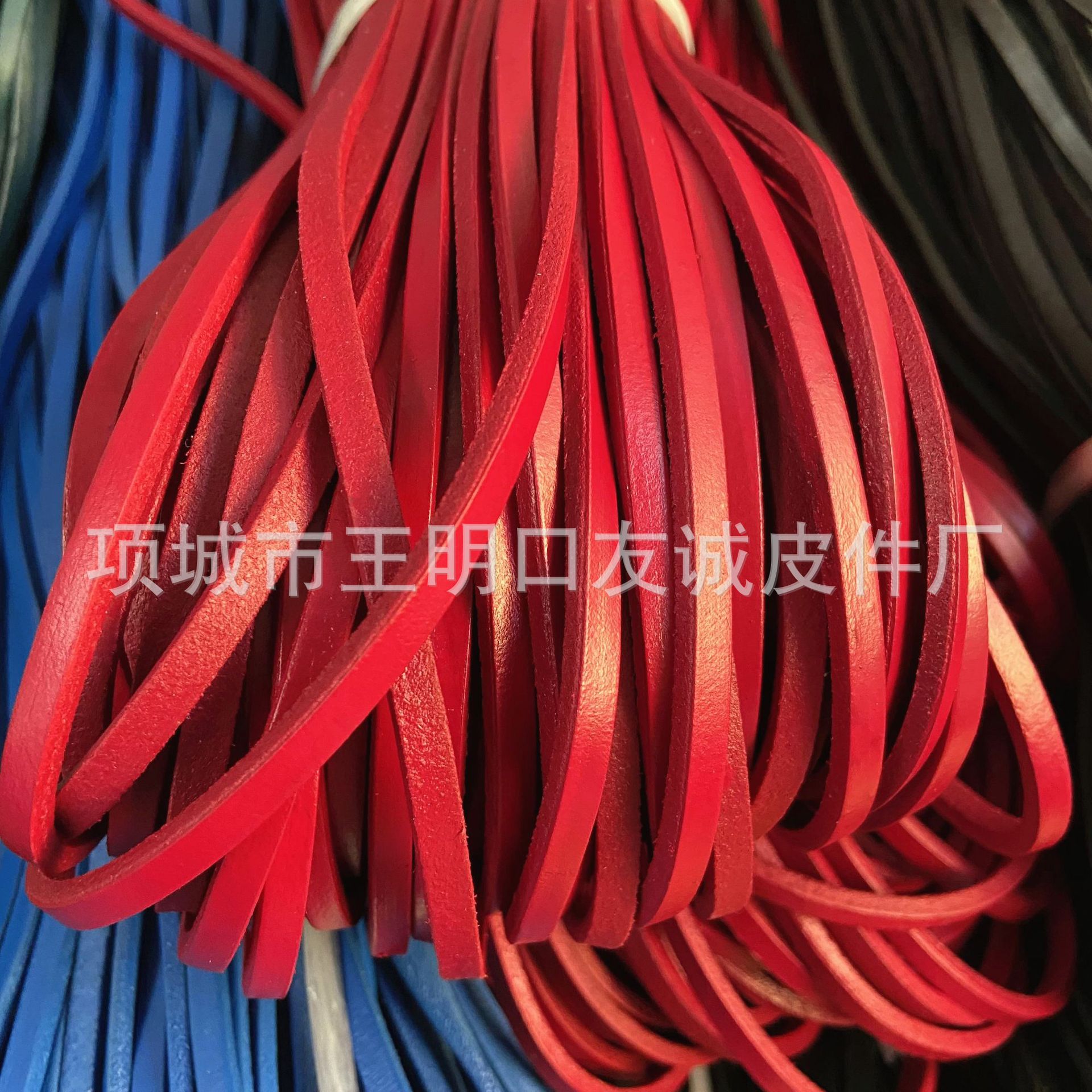 牛皮条方形牛皮绳饰品配件 彩色牛皮条扁牛皮条植鞣皮条厂家定做