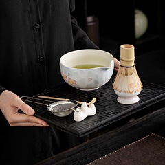 国境を越えた日本製抹茶ボウル手描き桜茶碗口付き百本立抹茶茶器セット茶筅アクセサリー
