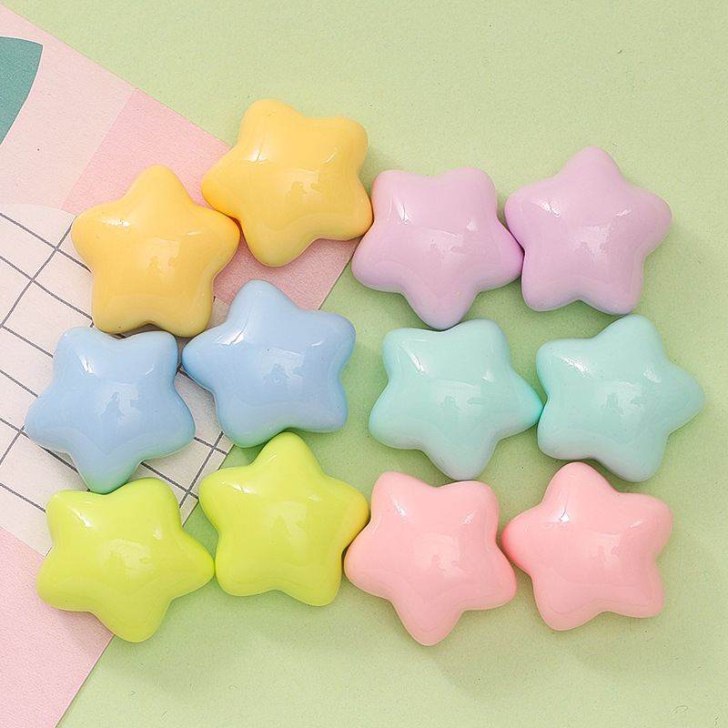 Cute Chubby Five-Pointed Star DIY Cream Glue Mobile Phone Case Shoe Buckle Keychain Hairpin Resin Jewelry Accessories