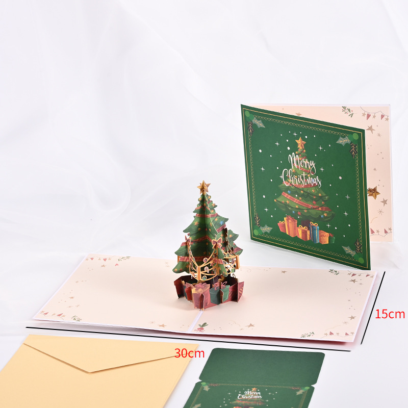 クリスマス立体グリーティングカード、クリエイティブな3Dホリデーカード、友人への誕生日の挨拶、パーソナライズされた手書きの小さなカードが在庫あり|undefined