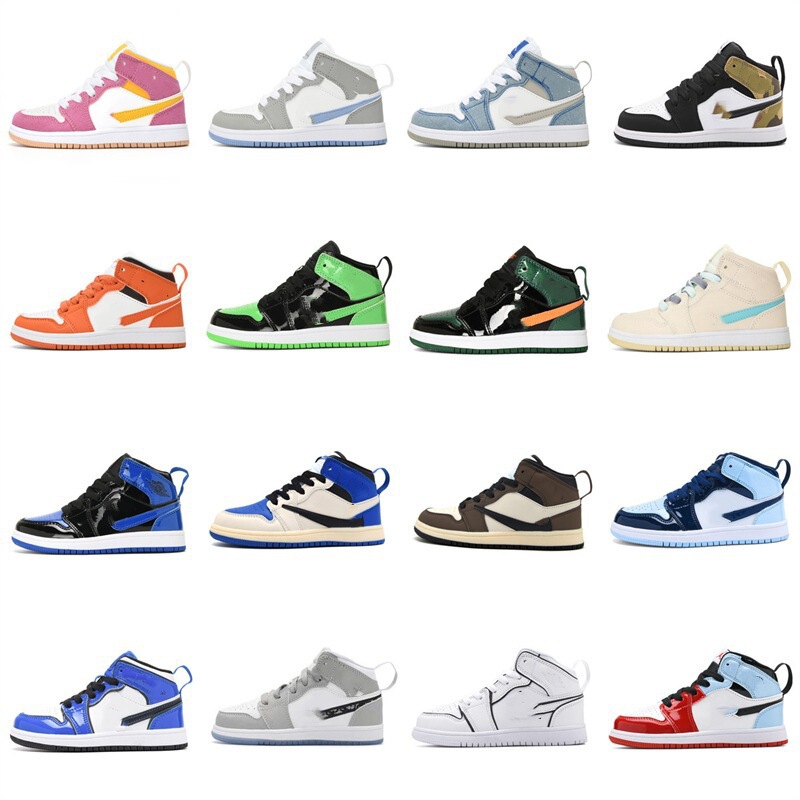 Putian children's shoes AJ1 high-top children's basketball shoes Qiao 1 boys and girls sneaker running shoes casual shoes one-piece delivery