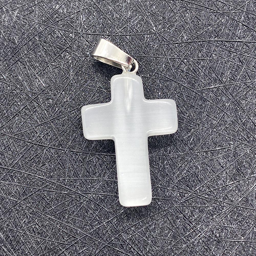 Piedra natural de arenisca dorada, colgante de cuarzo rosa en forma de cruz de 6x18x29mm, colgante de turquesa blanca, collar de joyería DIY image 39