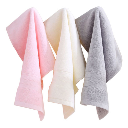 Factory Direct Sale 100% Cotton Solid Color Towels, Embroidered Logo Adult Face Towels, Soft and Comfortable Advertising Gift Towels