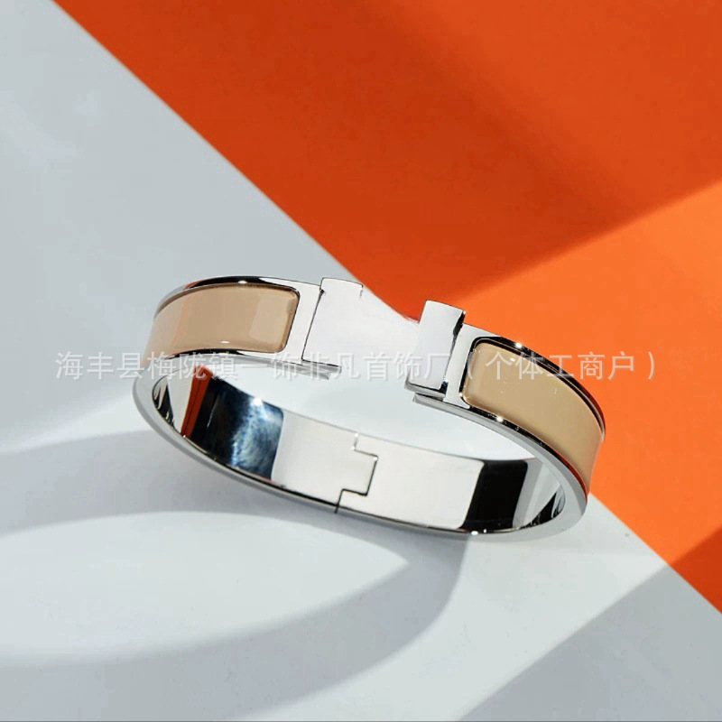 Aijia クロスボーダー精密高品質 H 文字クラシックブレスレットカラーエナメルブレスレットファッションホットスタイル工場直販|undefined