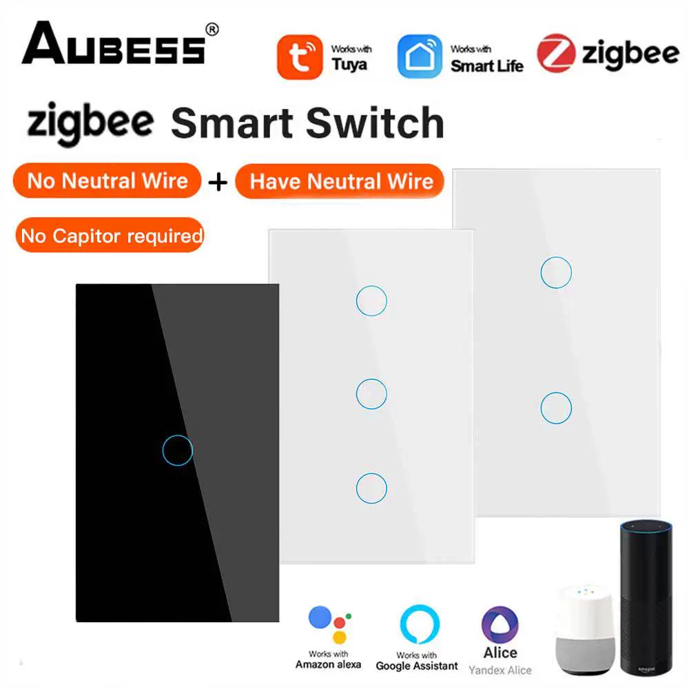 Умная панель управления Tuya Tuya, ZigBee Single Fire Zero Fire, универсальная, конденсатор не требуется