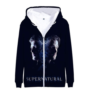 2023 cross-border American TV series fierce ghost evil spirit evil power Winchester cotton pullover men's and women's zipper sweater