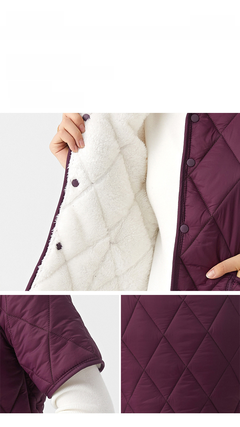 Varm vinterjacka för damer med fleecefoder för äldre kvinnor_voghion.com