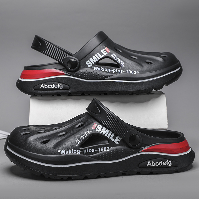 Zapatos con agujeros, sandalias de verano de dos desgaste, zapatos de suela gruesa EVA para hombre, sandalias de hombre de gran tamaño de alta gama