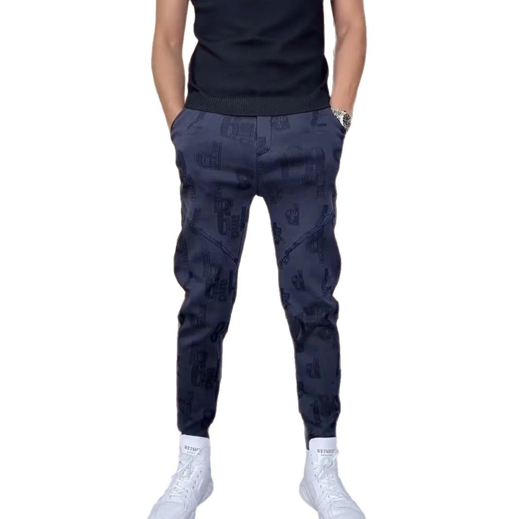 2025 New Gray Casual Pants Spring Autumn Men's Korean Style Trendy Sports Jeans Cool Loose Jogger Sweatpants_mkmklike.com