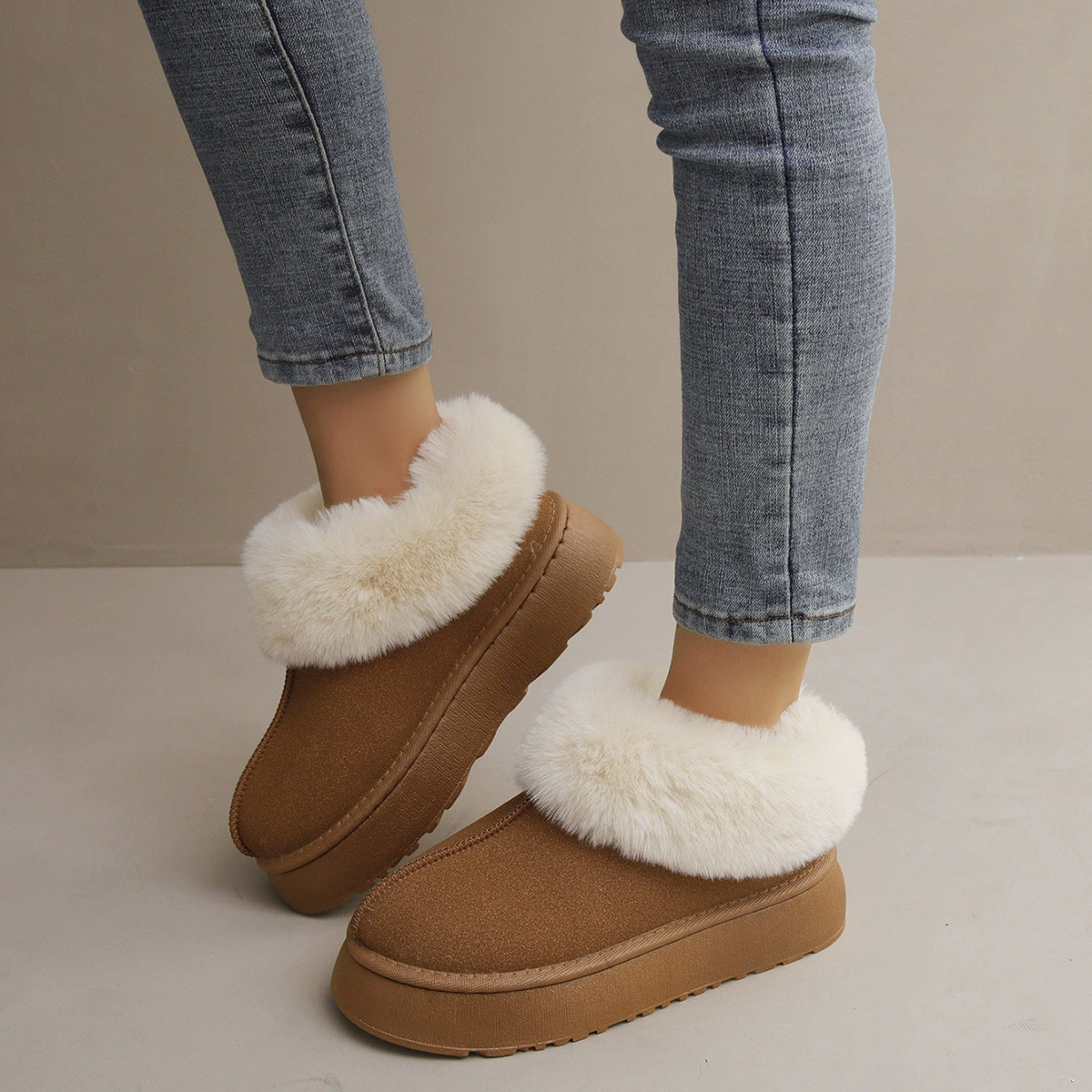 Теплые зимние сапоги на толстой подошве, женские зимние утолщенные теплые меховые сапоги на 2023 год, Удобная верхняя одежда, повседневная обувь Мао