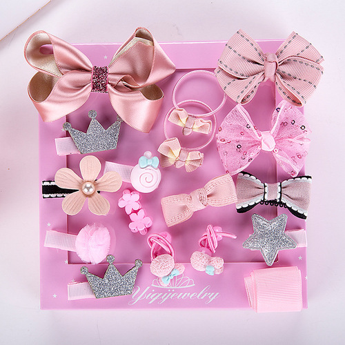 Children's Hair Accessories 18-piece Set Girls' Hair Accessories Baby Korean Princess Super Cute Girls Hairpins Baby Hairpins Set
