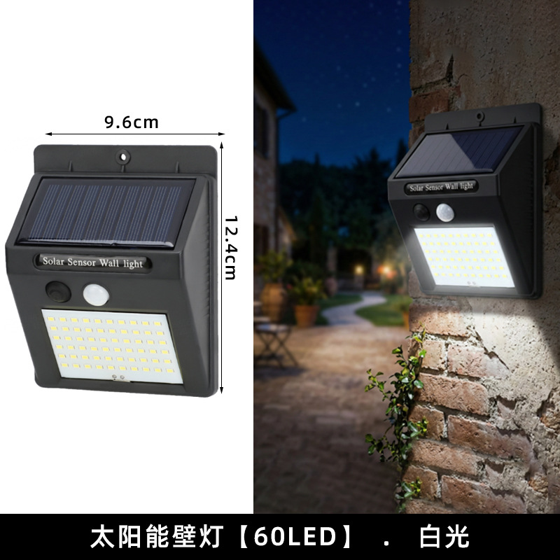 Lámpara Solar de pared 20LED con detección de movimiento humano, lámpara de jardín para el hogar, iluminación exterior, farola impermeable para patio y jardín
