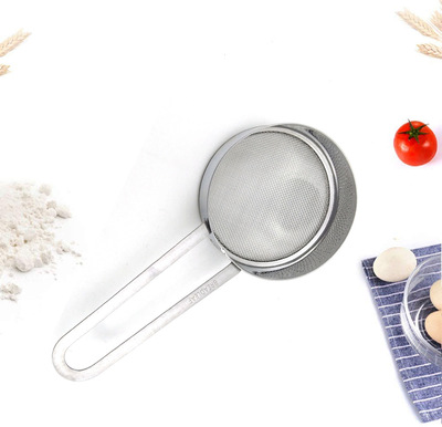 廠家直銷不鏽鋼面粉糖篩手持超過濾網篩圓形撒粉廚房烘焙工具
