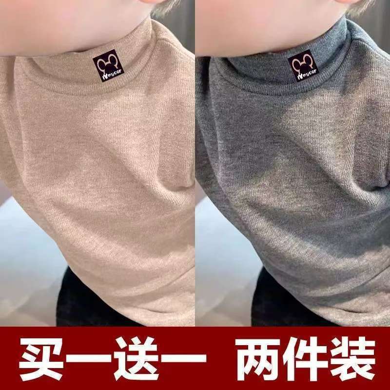儿童T恤长袖德绒上衣秋冬2025新款中大童ins风可爱印花童装打底衫|undefined