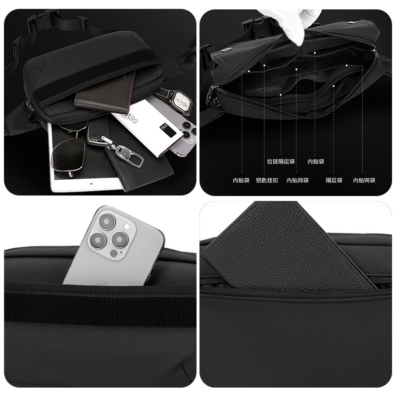 WEPOWER nuevo bolso cuadrado simple, bolso de cintura de moda casual versátil, bolso de pecho de viaje a prueba de derrames