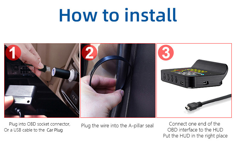 Car Head-Up Display (HUD) with OBD Projection, Color Screen, Multi-Function GPS Dual-System, High-Definition Digital Instrument