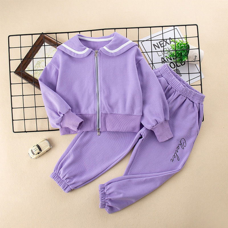 Conjunto deportivo de dos piezas para niña primavera otoño_voghion.com