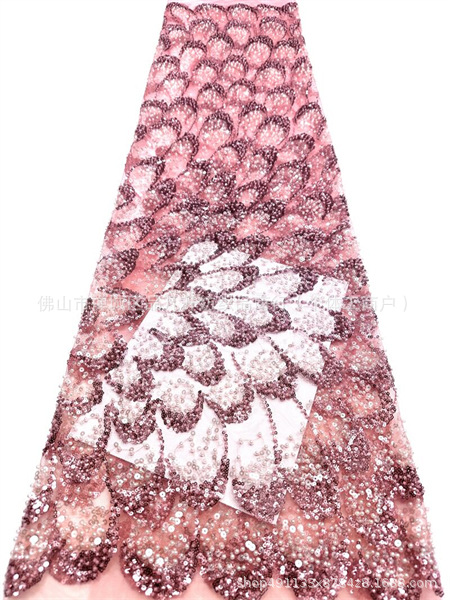 Nueva moda de la industria pesada tela bordada de perlas Gaoding cena de fiesta vestido de baile tela de trajes de vestido transfronterizo