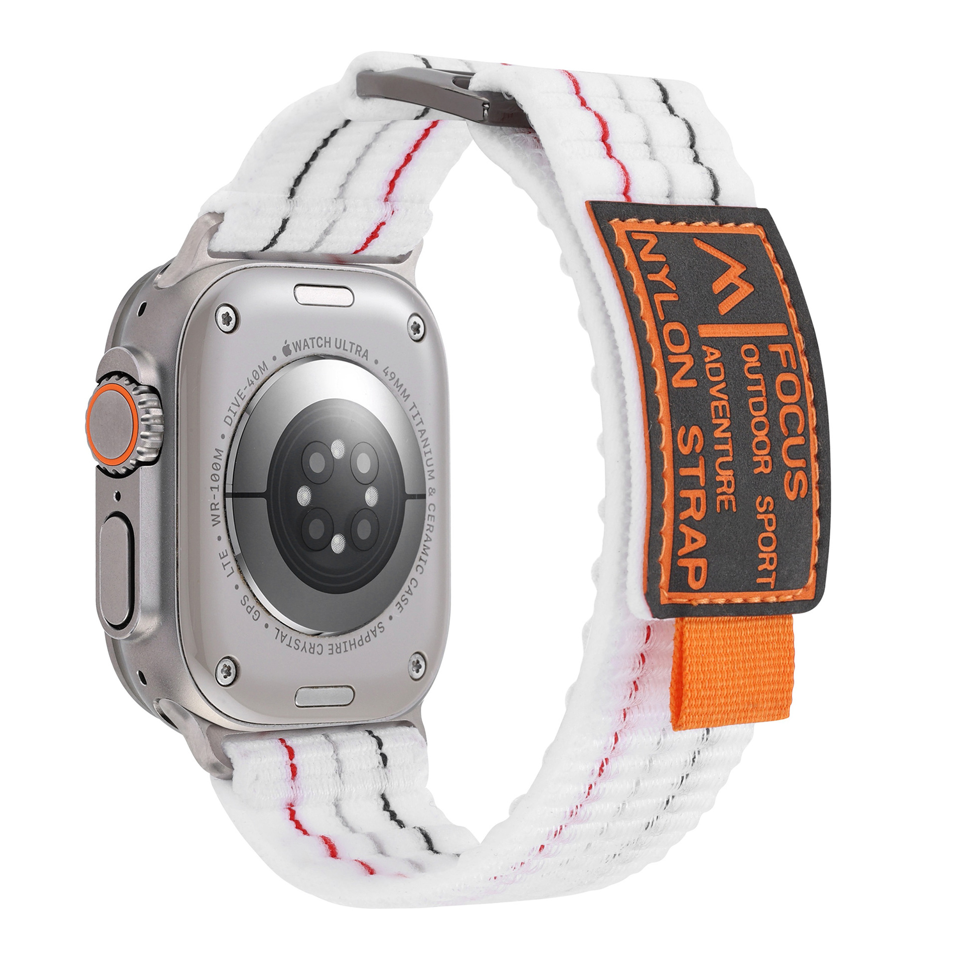 Suitable for apple watch3456789, double-section leather-coated nylon loop strap, Apple 10 strap undefined