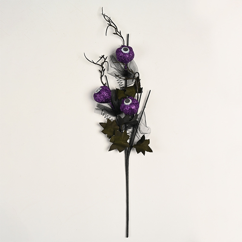 Decoración de calabazas de Halloween sonrientes flores de ramas de flores de jardín decoraciones de mesa festivas decoraciones de ramo image 15