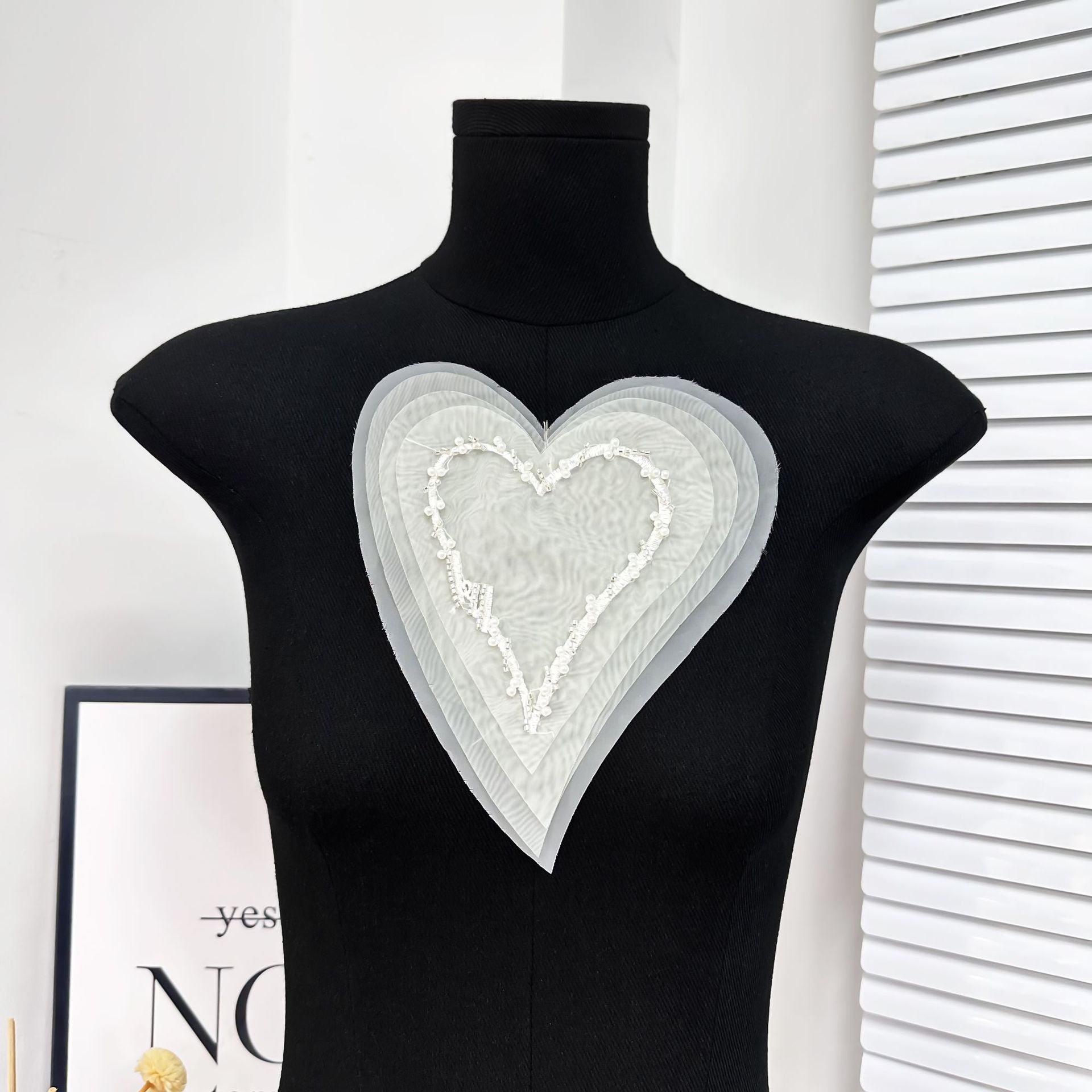 Reducción de la edad corazón de melocotón estereoscópico calcomanías estereoscópicas estereoscópicas vestido de brazo de manga corta accesorios de ropa image 3