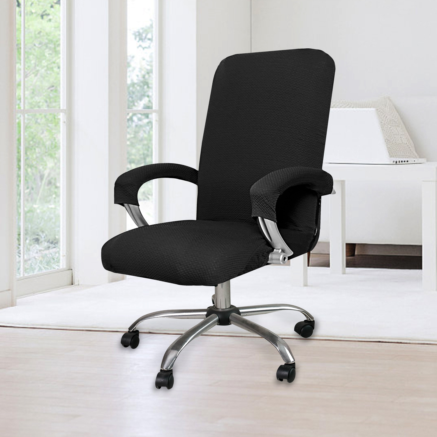 跨境点子布弹力全包加厚加绒网吧电影院办公室职员电脑转椅子套罩