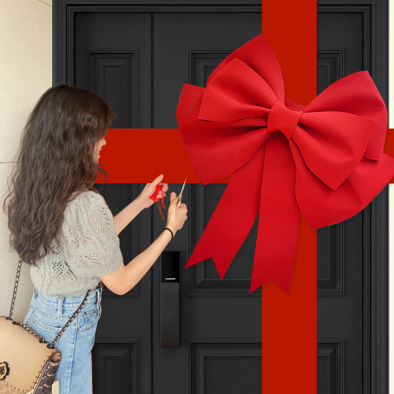 새 집 입구 문 가게 빨간색 천 스트립 길이 3m 너비 30cm (나비 넥타이 제외)