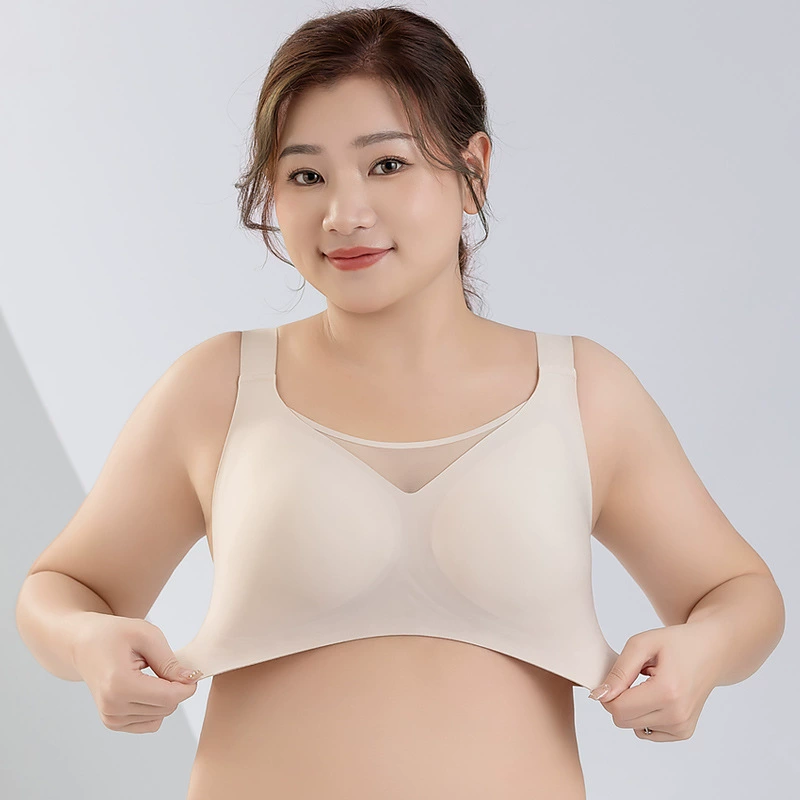 Supportive Plus-Size Bra Top, Seamless Wireless Underwear, Clips Included, Sizes M–6XL